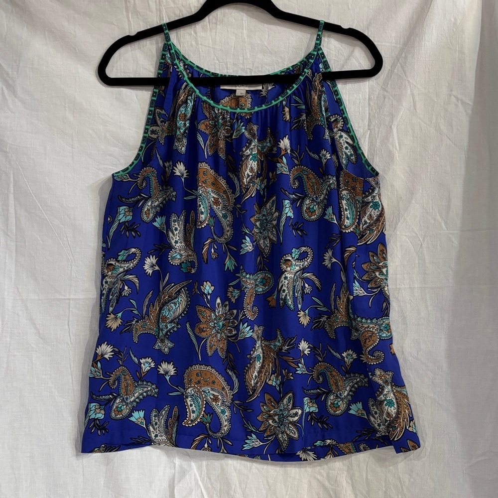 Blue Paisley Halter Tank Top LOFT